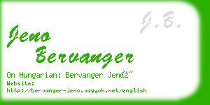 jeno bervanger business card